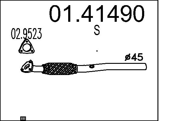 MTS Kipufogócső 01.41490_MTS