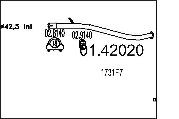 MTS Kipufogócső 01.42020_MTS