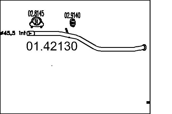 MTS Kipufogócső 01.42130_MTS