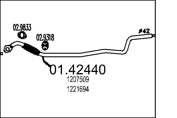 MTS Kipufogócső 01.42440_MTS