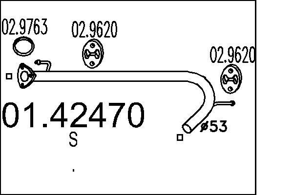 MTS Kipufogócső 01.42470_MTS
