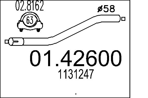 MTS Kipufogócső 01.42600_MTS