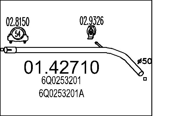 MTS Kipufogócső 01.42710_MTS