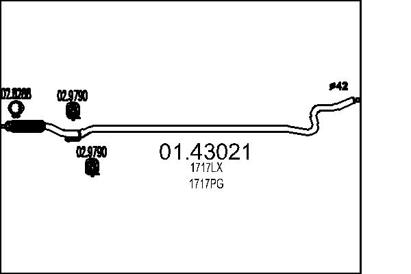 MTS Kipufogócső 01.43021_MTS