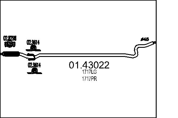 MTS Kipufogócső 01.43022_MTS