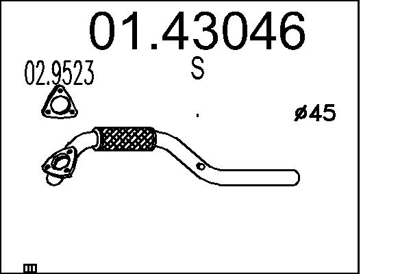 MTS Kipufogócső 01.43046_MTS