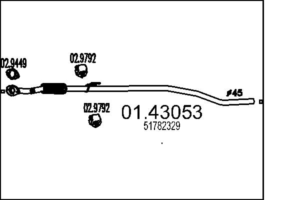 MTS Kipufogócső 01.43053_MTS