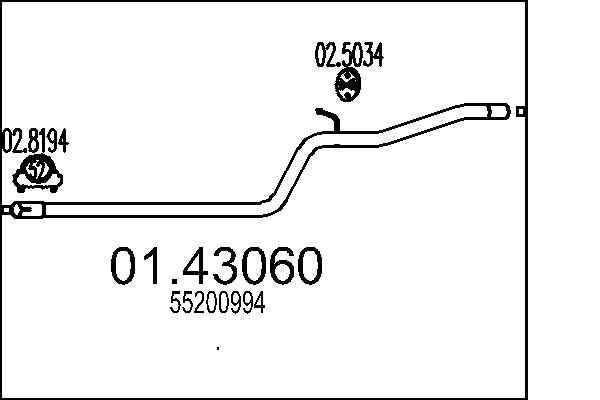 MTS Kipufogócső 01.43060_MTS