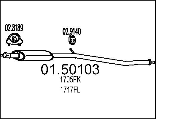 MTS Kipufogódob, középső 01.50103_MTS