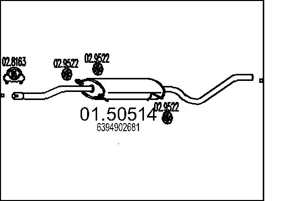 MTS Kipufogódob, középső 01.505140_MTS