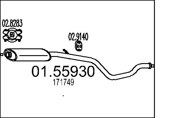 MTS Kipufogódob, középső 01.55930_MTS