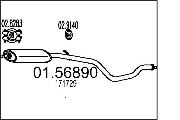 MTS Kipufogódob, középső 01.56890_MTS