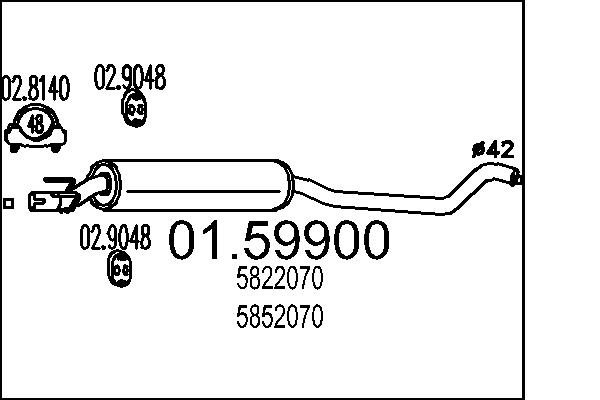 MTS Kipufogódob, középső 01.59900_MTS