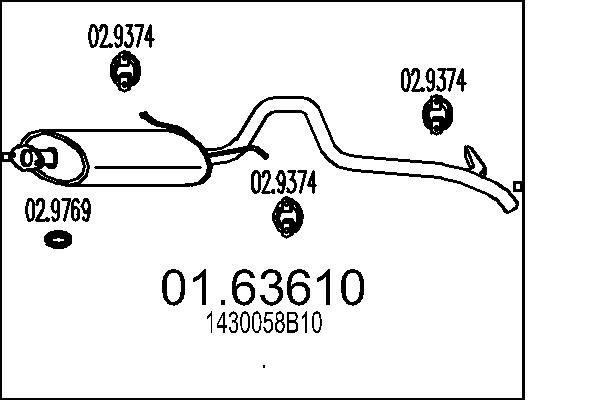 MTS Kipufogódob, hátsó 01.63610_MTS