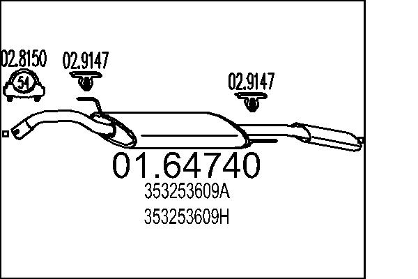 MTS Kipufogódob, hátsó 01.64740_MTS