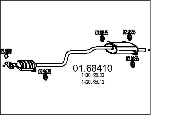 MTS Kipufogódob, középső+hátsó 01.68410_MTS