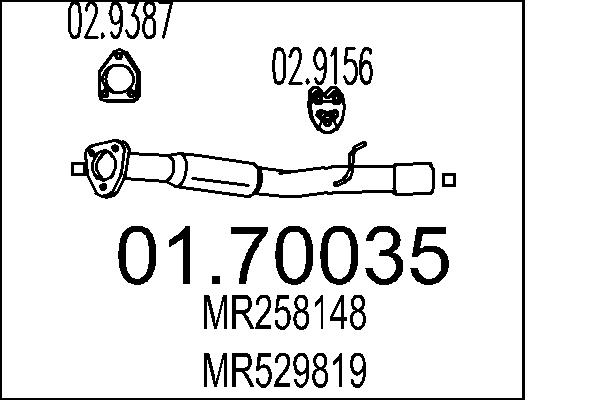 MTS Kipufogócső 01.70035_MTS