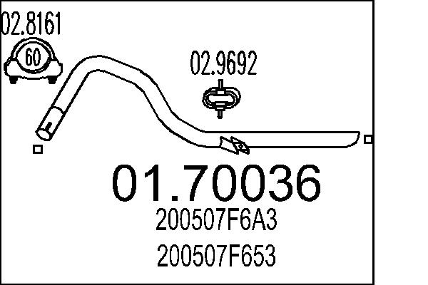 MTS Kipufogócső 01.70036_MTS