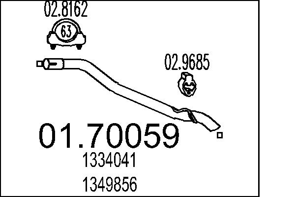 MTS Kipufogócső 01.70059_MTS