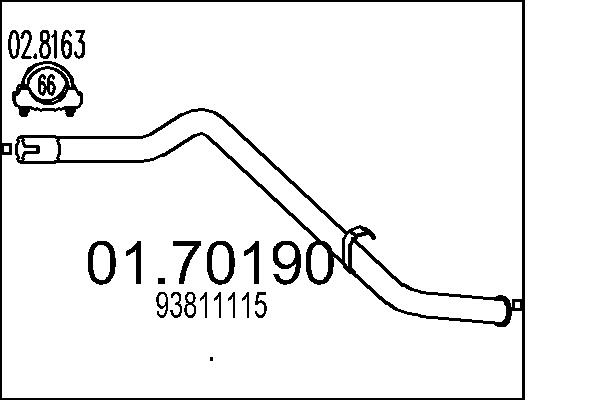 MTS Kipufogócső 01.70190_MTS