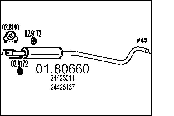 MTS Kipufogódob, középső 01.80660_MTS