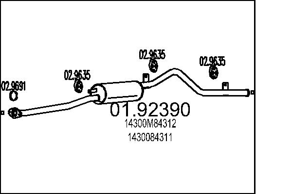 MTS Kipufogódob, hátsó 01.92390_MTS