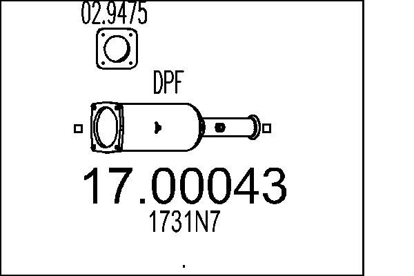 MTS Részecskeszűrő, kipufogó 17.00043_MTS