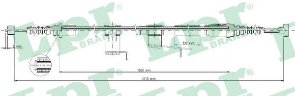 LPR Kézifék bowden C0388B_LPR