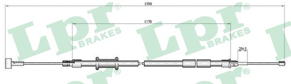 LPR Kézifék bowden C1009B_LPR