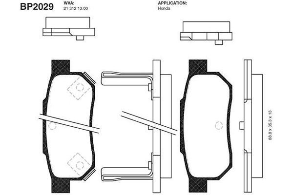 KAVO PARTS Hátsó fékbetét BP-2029_KP