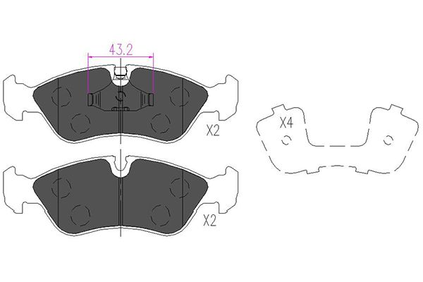 KAVO PARTS Fékbetét, mind KBP-1004_KP