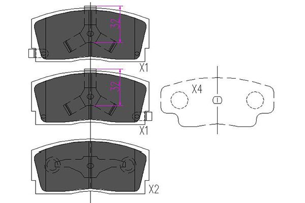 KAVO PARTS Fékbetét, mind KBP-1501_KP