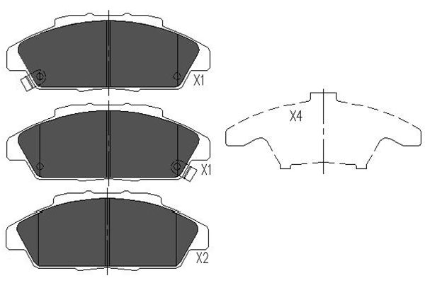 KAVO PARTS Fékbetét, mind KBP-2025_KP