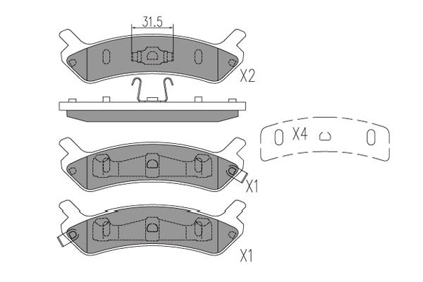 KAVO PARTS Fékbetét, mind KBP-3043_KP