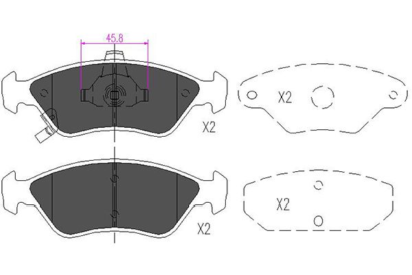 KAVO PARTS Fékbetét, mind KBP-4009_KP