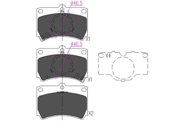 KAVO PARTS Fékbetét, mind KBP-4517_KP