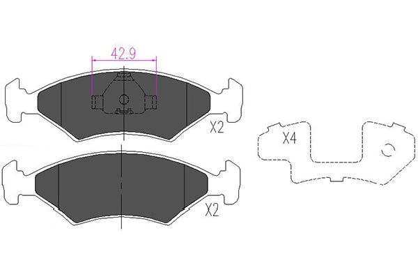 KAVO PARTS Fékbetét, mind KBP-4532_KP