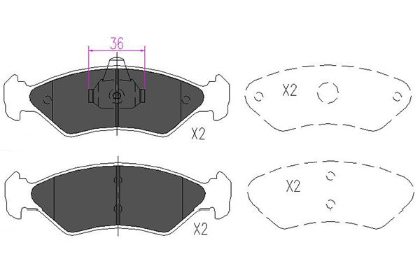 KAVO PARTS Fékbetét, mind KBP-4533_KP