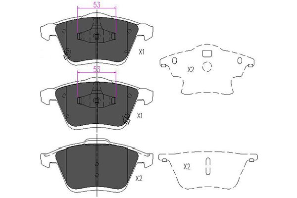 KAVO PARTS Fékbetét, mind KBP-4553_KP