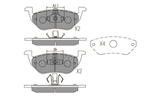 KAVO PARTS Hátsó fékbetét KBP-4568_KP