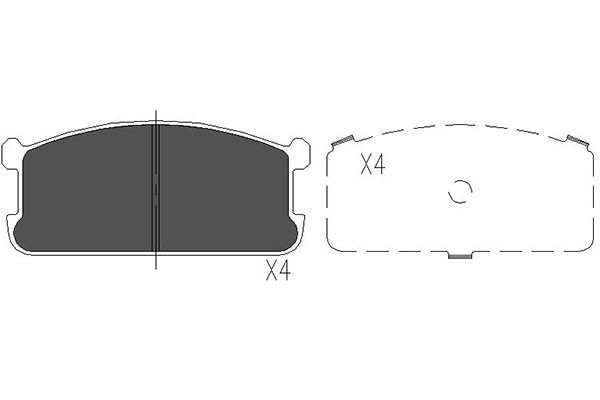 KAVO PARTS Fékbetét, mind KBP-5521_KP