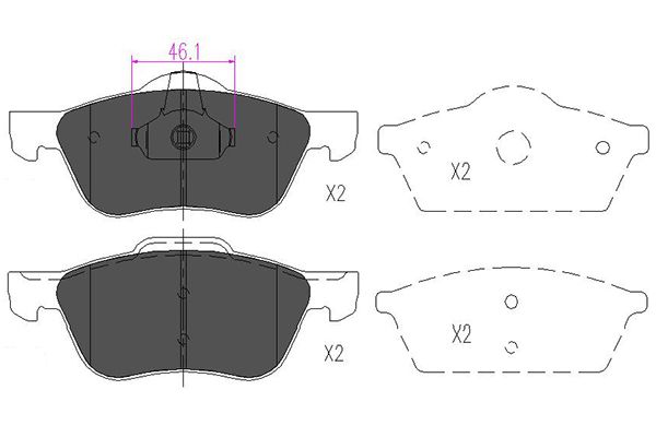 KAVO PARTS Fékbetét, mind KBP-6560_KP