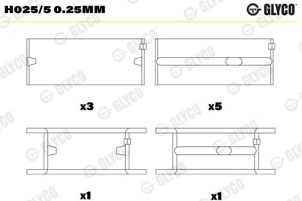 GLYCO Főtengelycsapágy H025/5