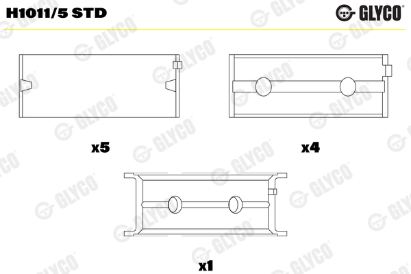 GLYCO Főtengelycsapágy H1011/5