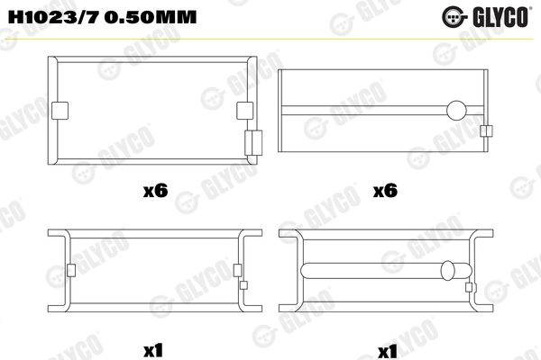 GLYCO Főtengelycsapágy H1023/7