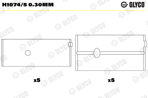 GLYCO Főtengelycsapágy H1074/5