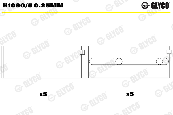 GLYCO Főtengelycsapágy H1080/5