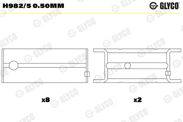 GLYCO Főtengelycsapágy H982/5