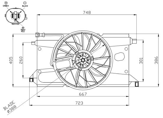 NRF Hűtőventillátor motor 47961_NRF