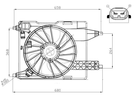 NRF Hűtőventillátor motor 47966_NRF